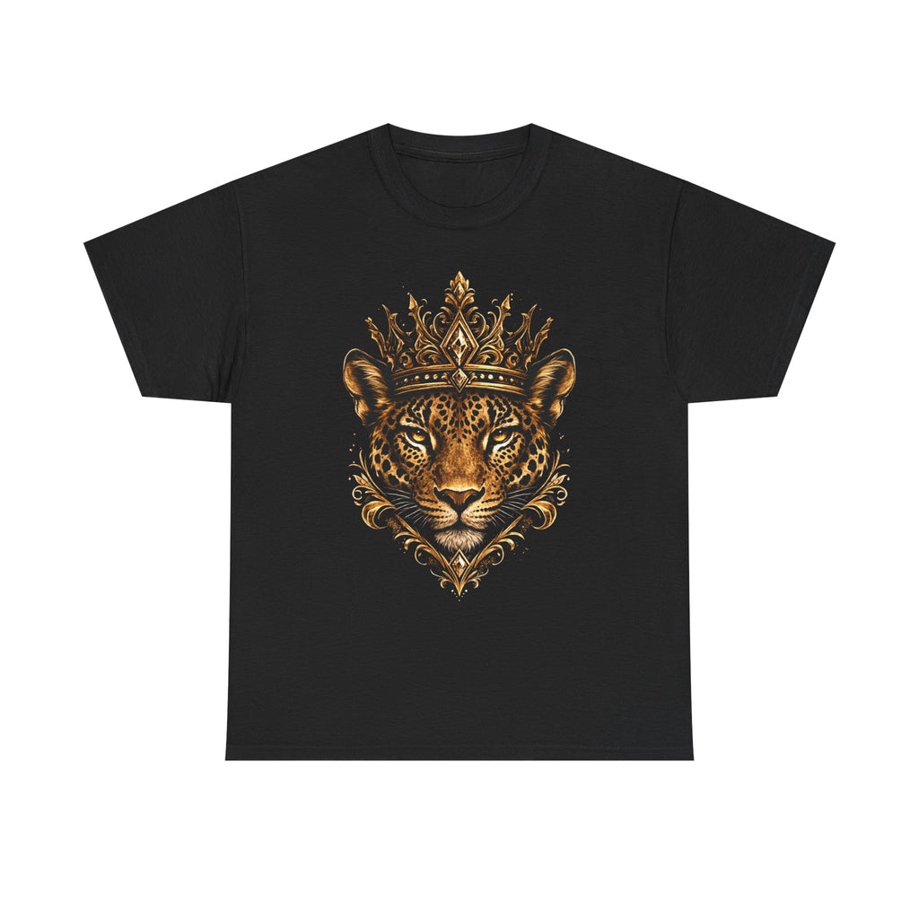 Golden Jaguar Crown T-Shirt | Regal Animal Queen Graphic Tee