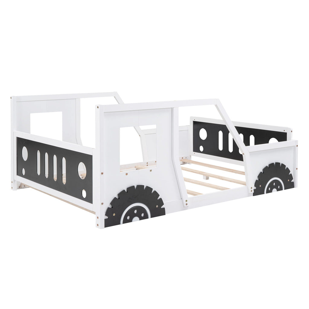 Classic Car Shaped Platform Bed with Wheels - Twin or Full Size