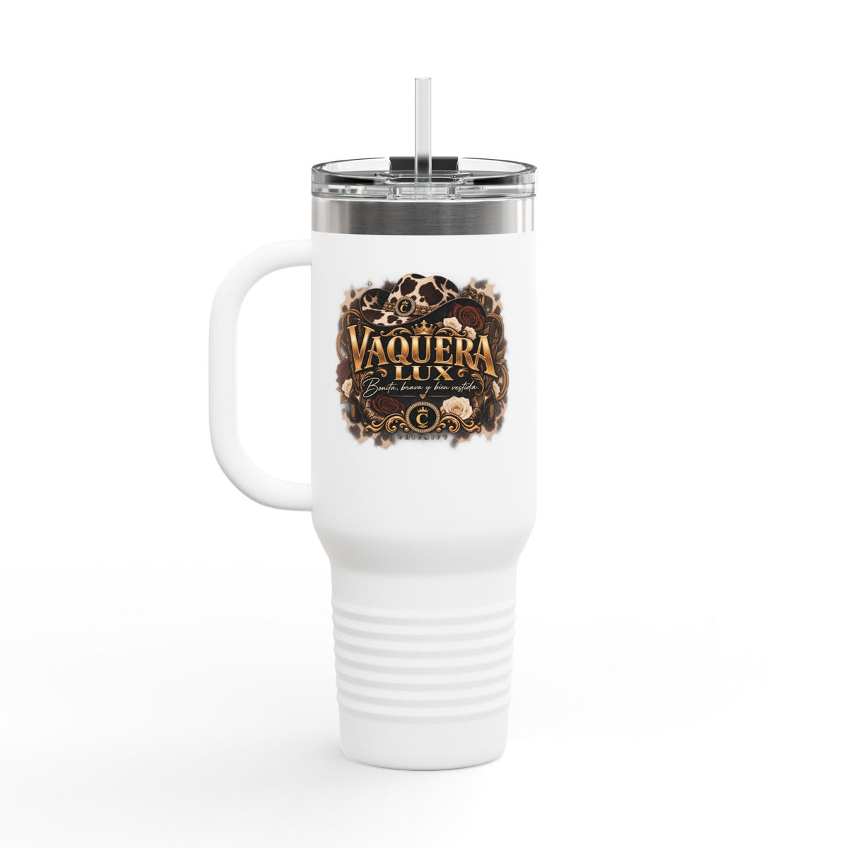 IVaquera Lux – Bonita, Brava y Bien Vestida | nsulated Travel Mug, 40oz