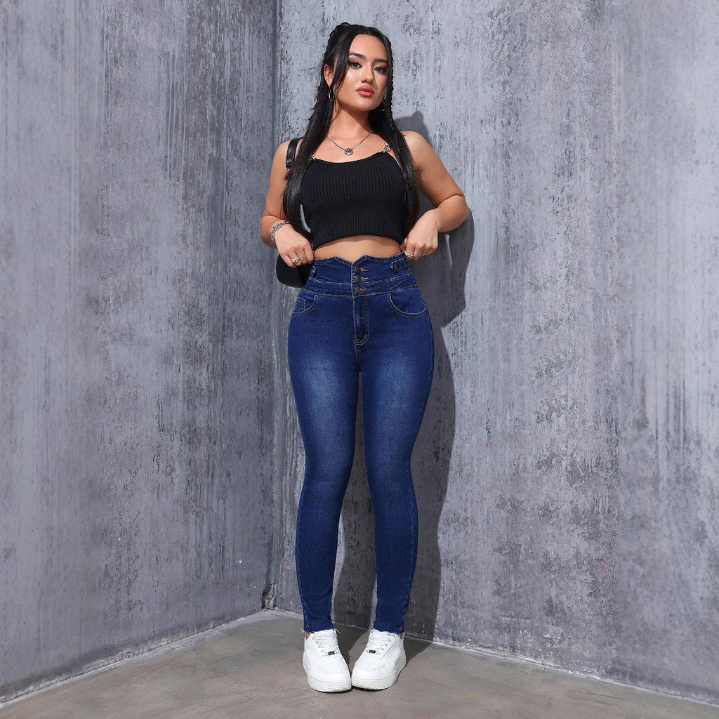 Women's Stretchy Slim-fit High-waisted Denim Jeans