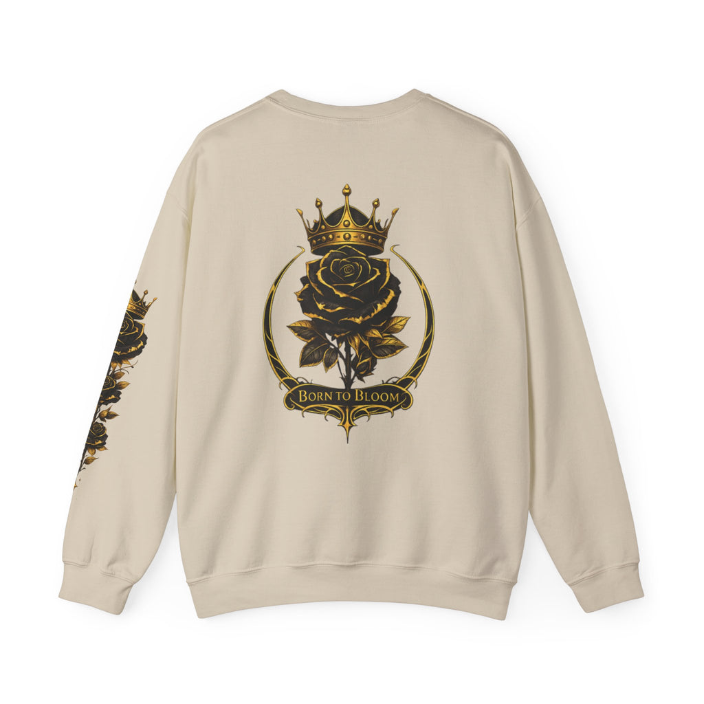 Crowned Black Rose Born to Bloom Crewneck Sweatshirt