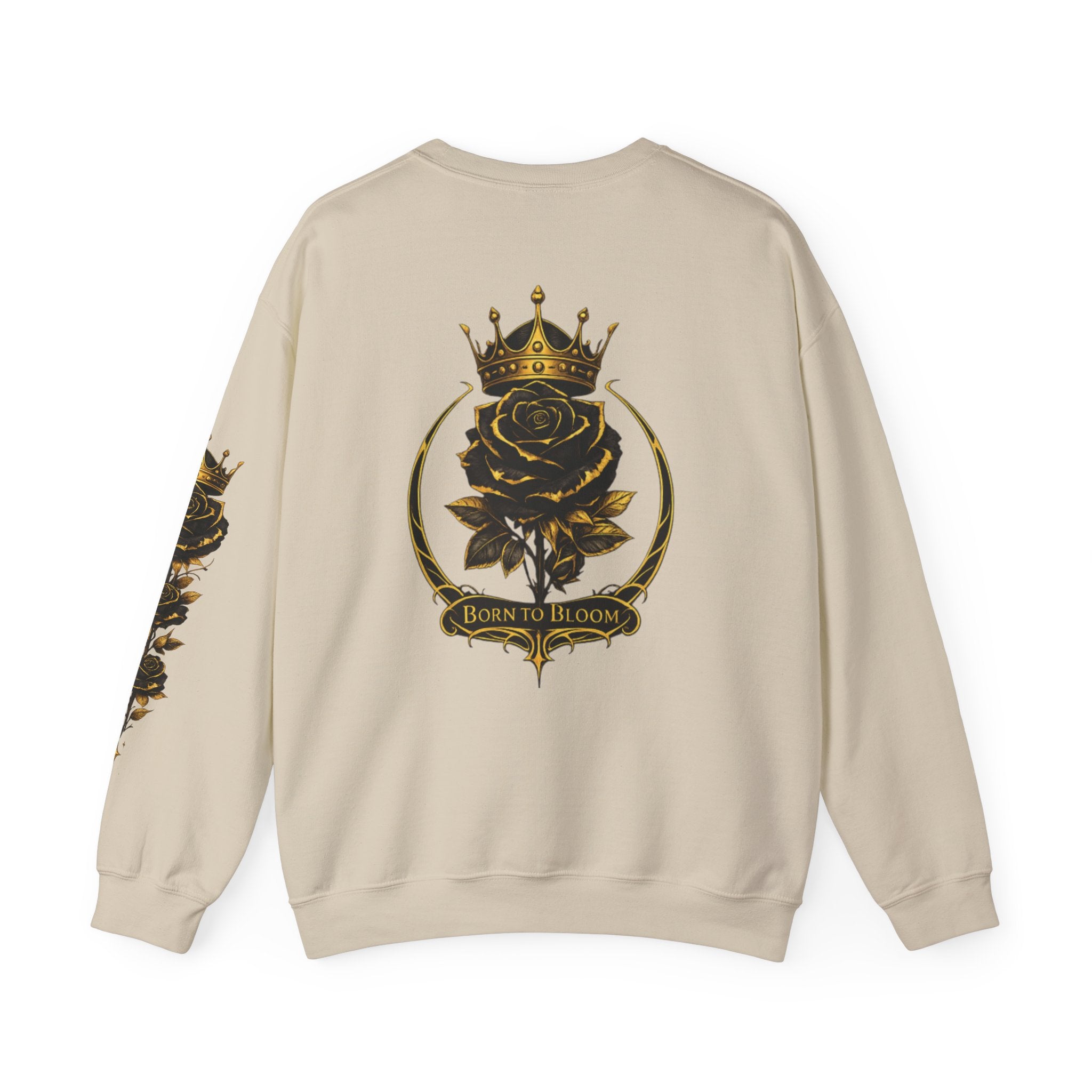 Crowned Black Rose Born to Bloom Crewneck Sweatshirt