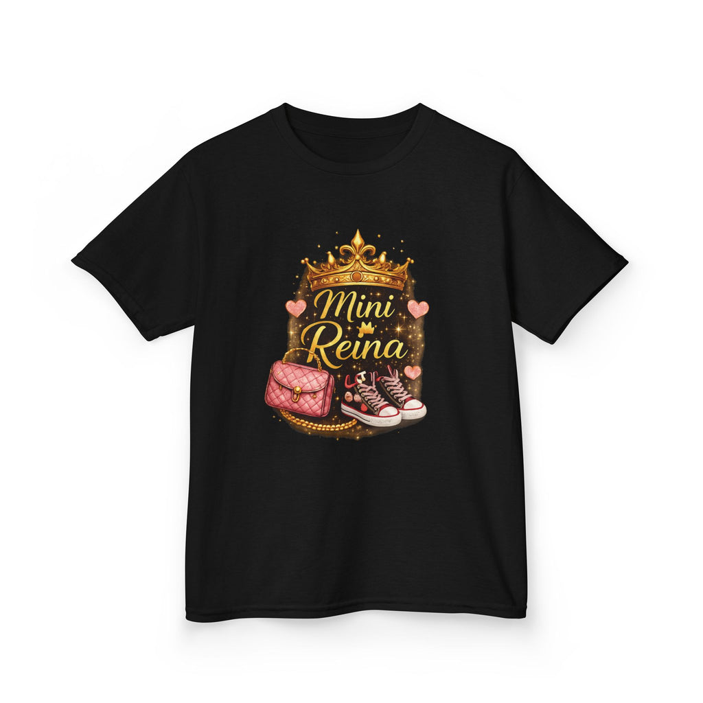 Kids Tee — "Mini Reina" Crown & Shoes Graphic