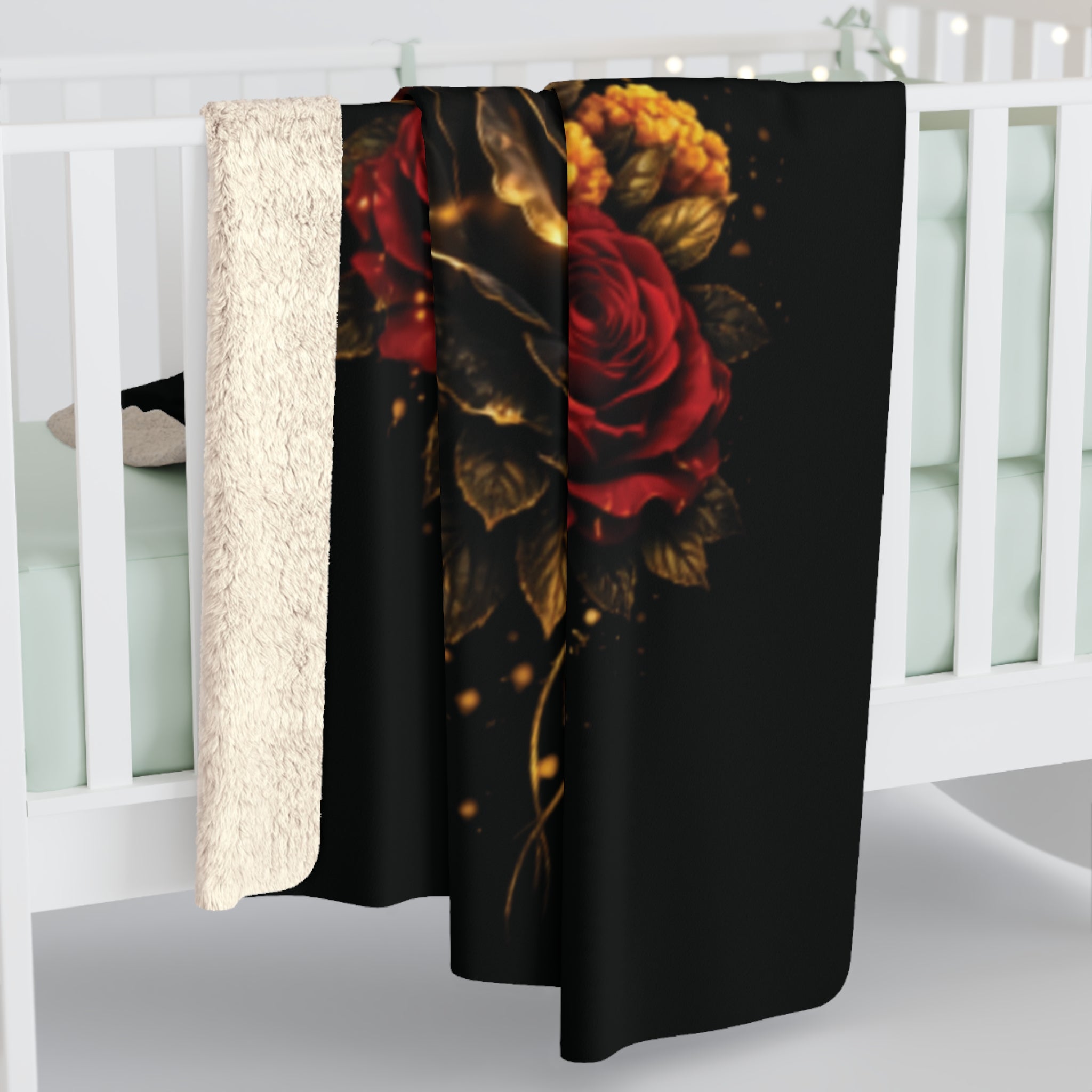 Soft Heart Sharp Mind Sherpa Blanket – Crown & Rose Luxe Throw (Hecha para Florecer)