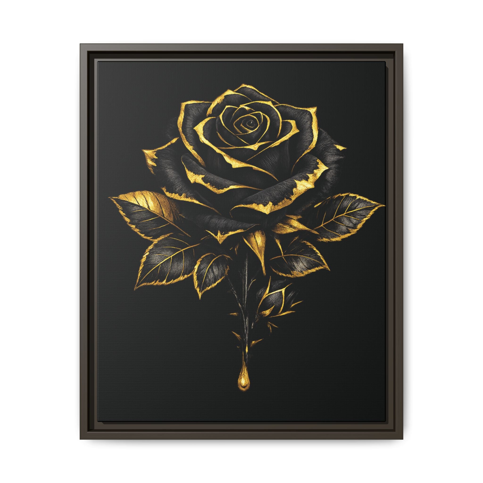 “Bloom Into Power – Gold Rose Canvas” Matte Canvas Wall Art