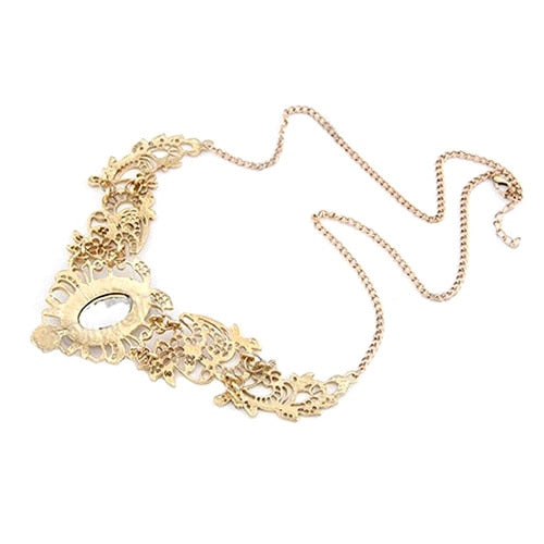 Rhinestone Floral Statement Necklace