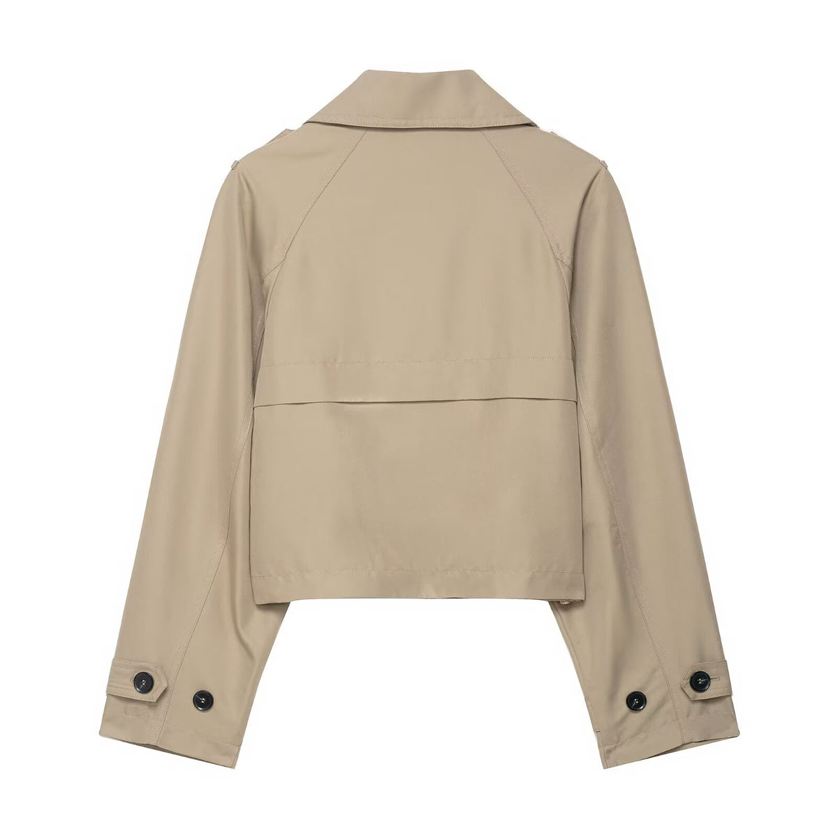 Cropped Double-Breasted Trench Coat
