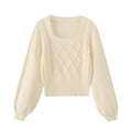 Square-Neck Long-Sleeve Sweater