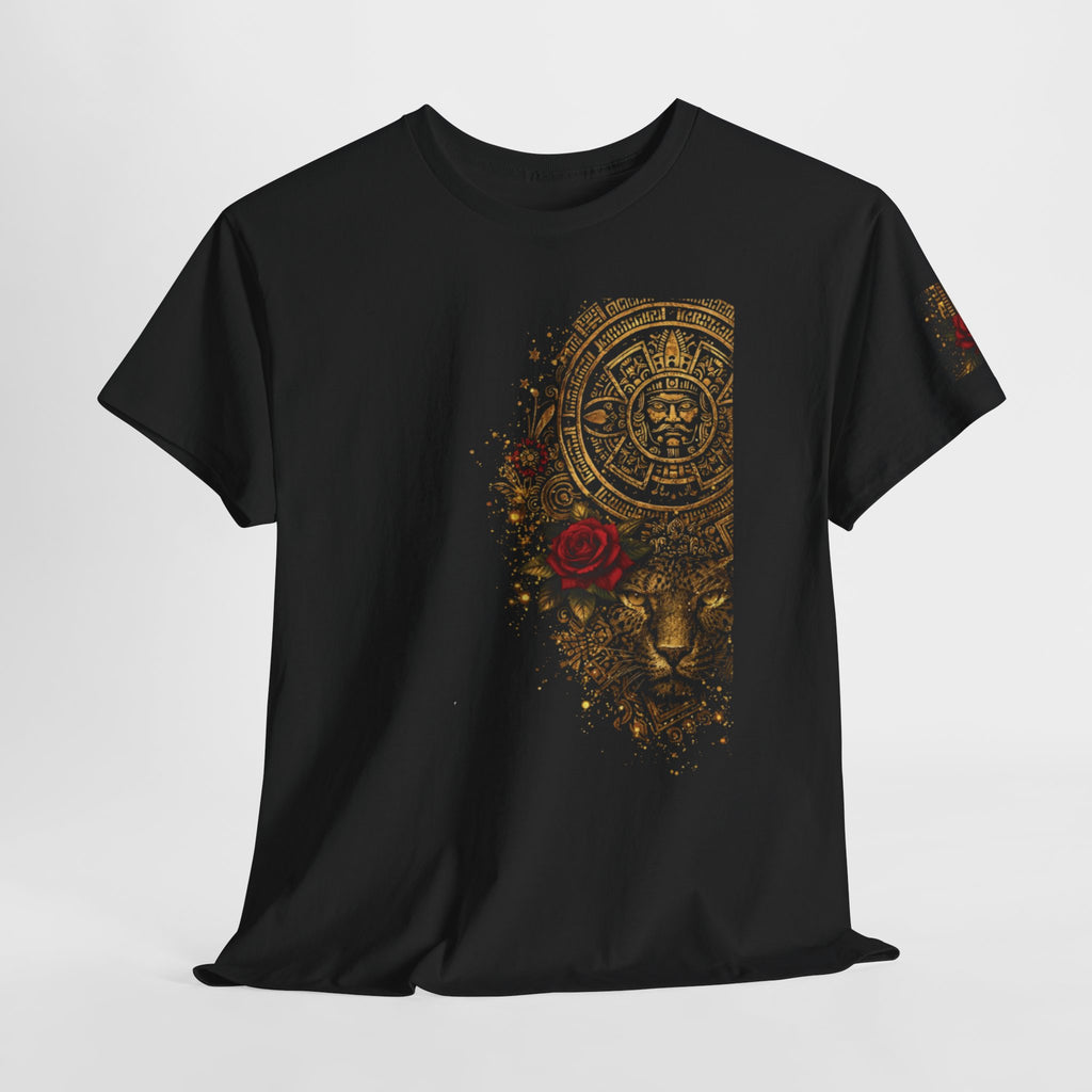 Reina Azteca T‑Shirt — Aztec Sunstone & Rose Graphic Tee —