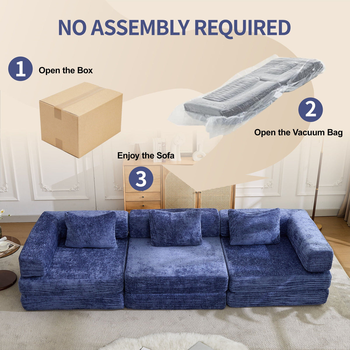 Convertible Floor Sofa Bed with Modular Design - Multiple Colors