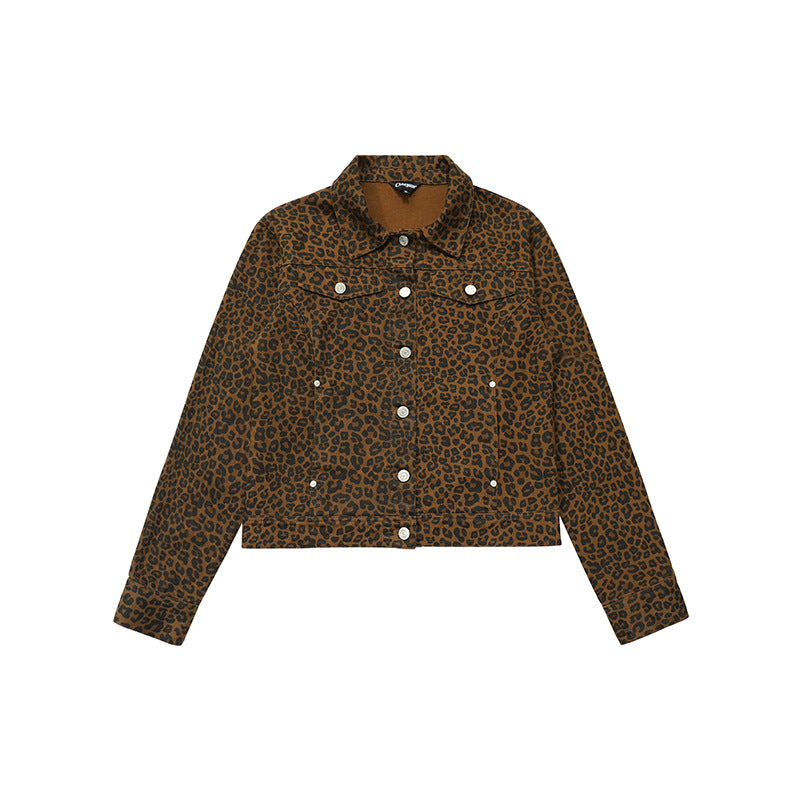 Leopard Print Cropped Statement Jacket