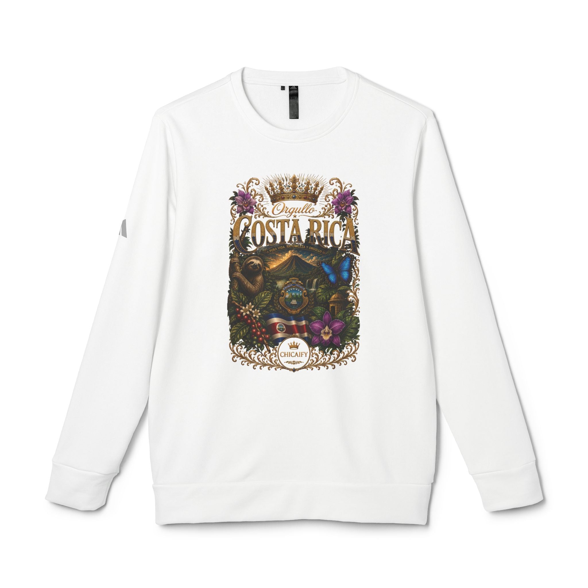 Pura Vida Eterna | Costa Rica Heritage adidas Fleece Crewneck Sweatshirt