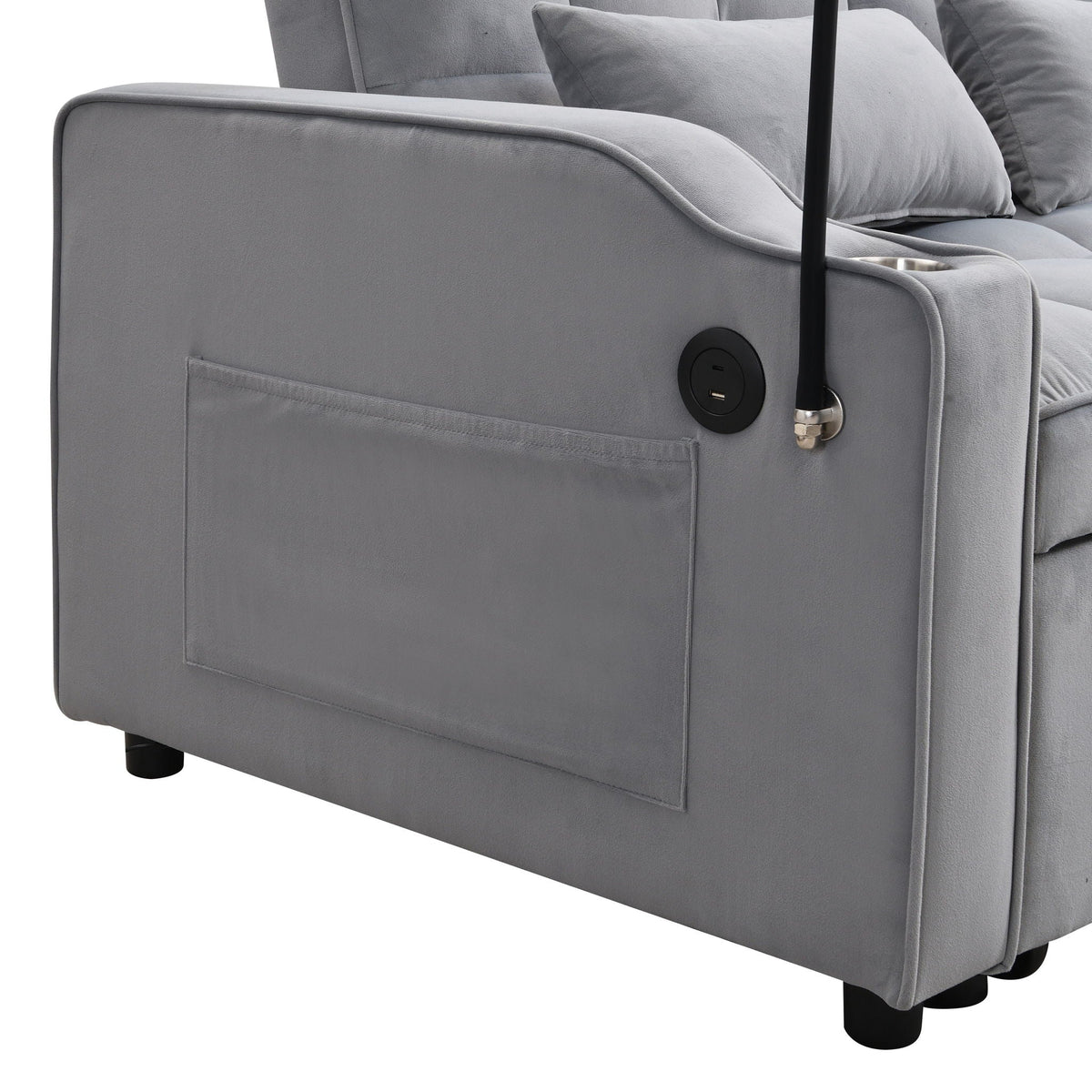 Modern Loveseat Futon Sofa with Pullout Bed and Adjustable Backrest - Multiple Colors