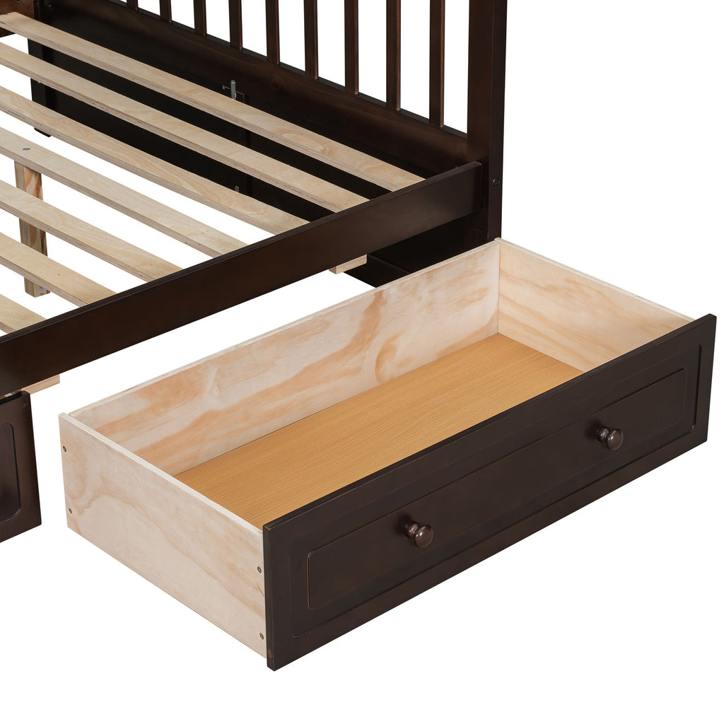 Convertible Storage Bunk Bed with Drawers - Twin Over Full