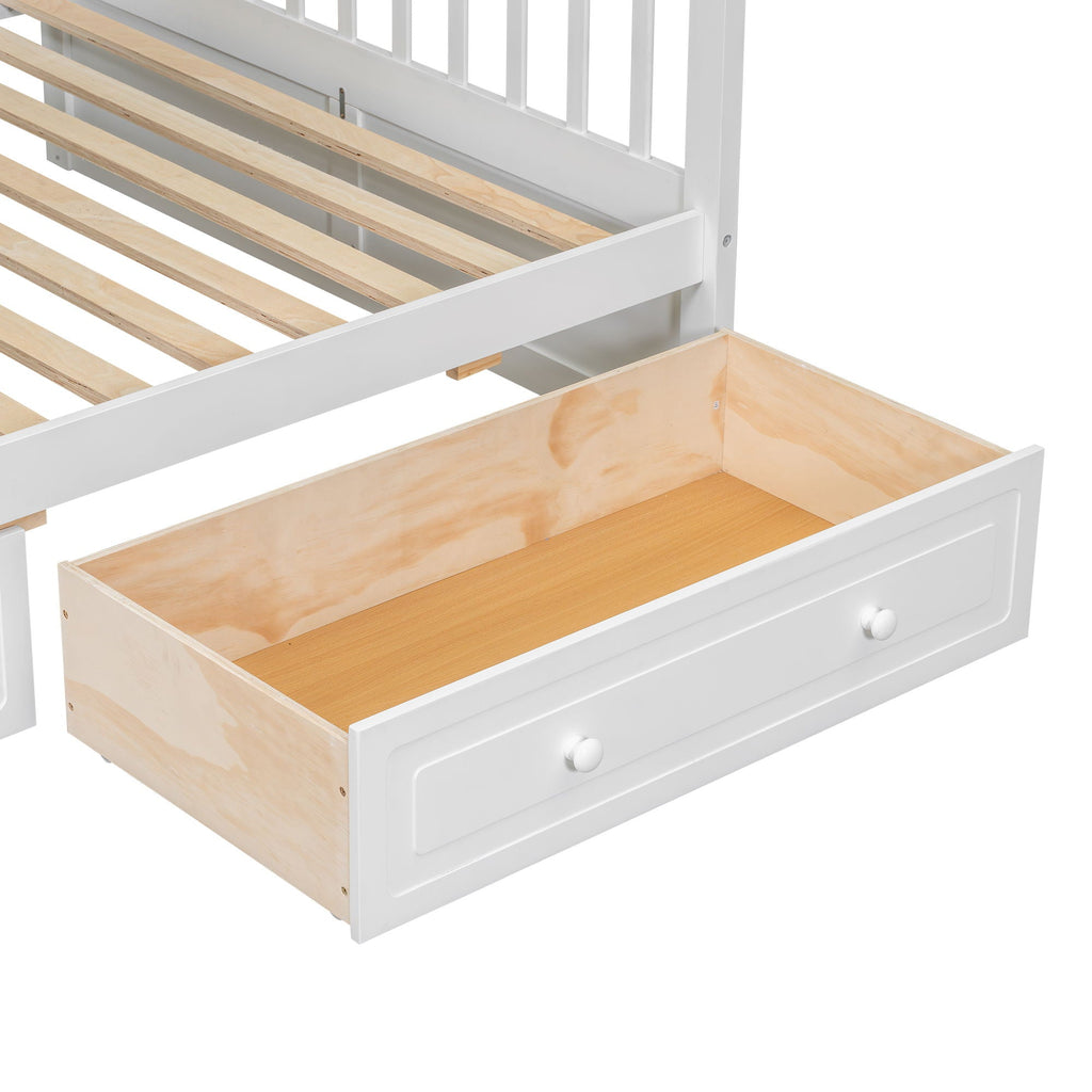 Convertible Storage Bunk Bed with Drawers - Twin Over Full