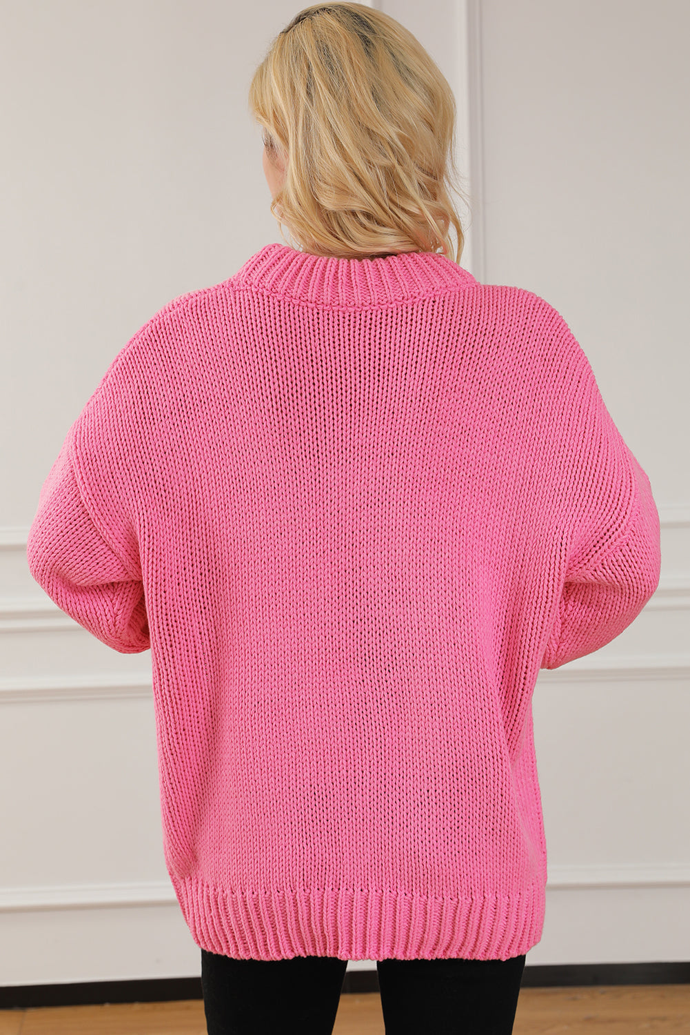 Chunky Drop-Shoulder Turtleneck Sweater