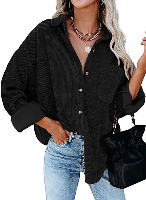 Corduroy Jackets for Women Single-breasted Casual Jackets Loose Tunic Outerwear Brown Green Coat Autumn Clothes