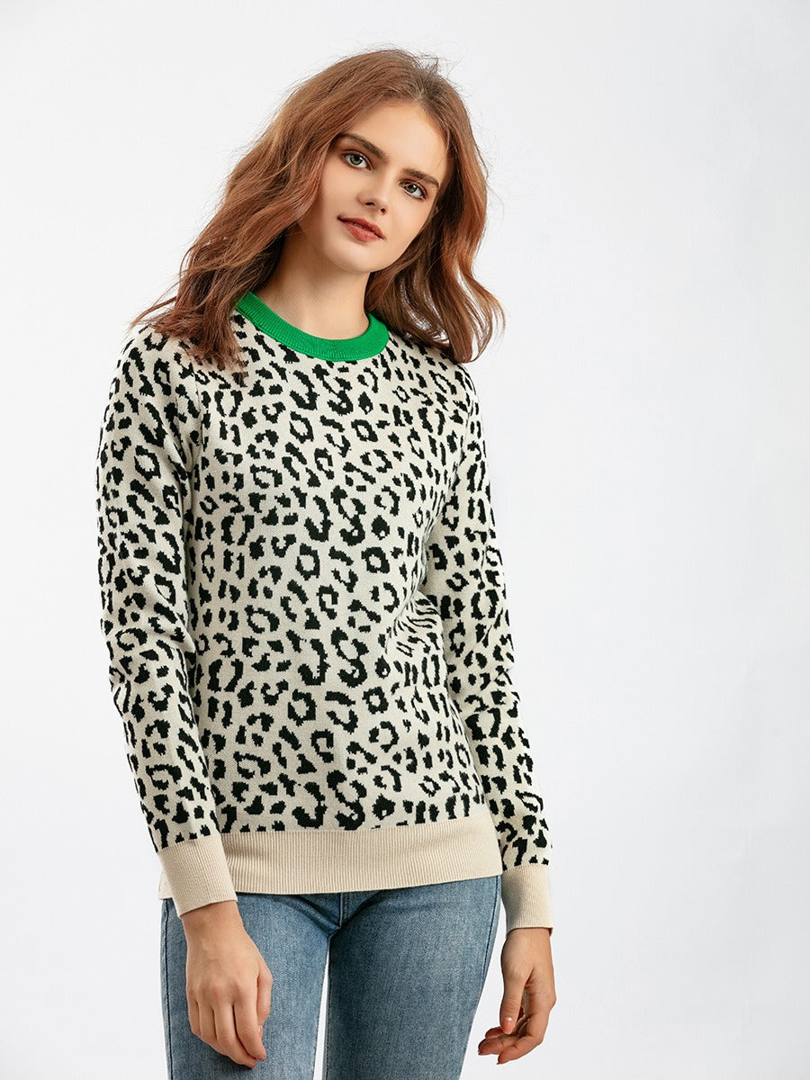 Leopard Jacquard Oversized Sweater