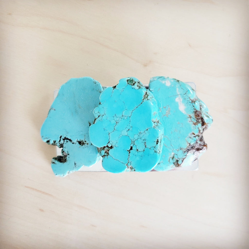 Triple Turquoise Slab Belt Buckle 906s