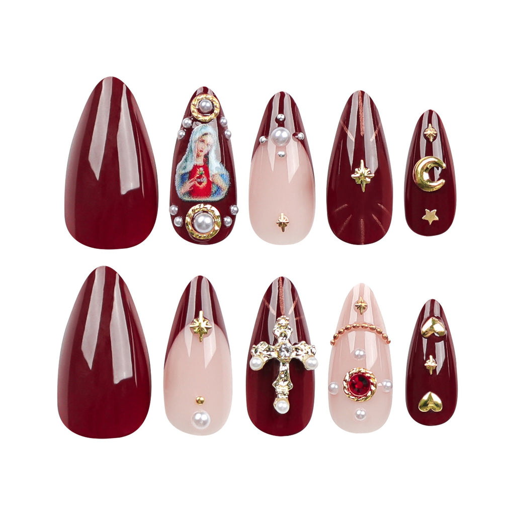 Crystal Cross Press-On Nail Set