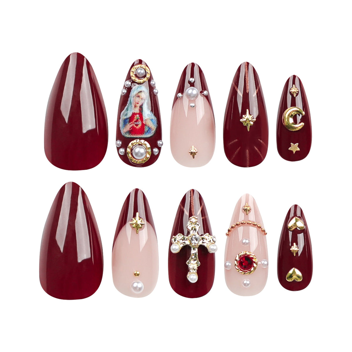 Crystal Cross Press-On Nail Set