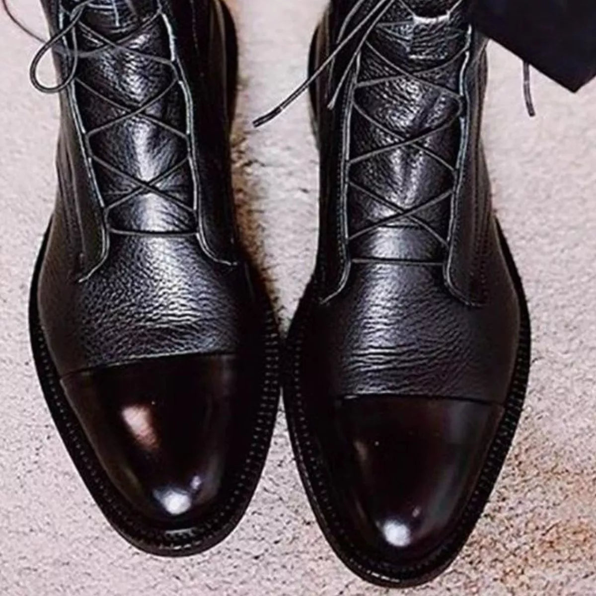 Lace-Up Leather Boots