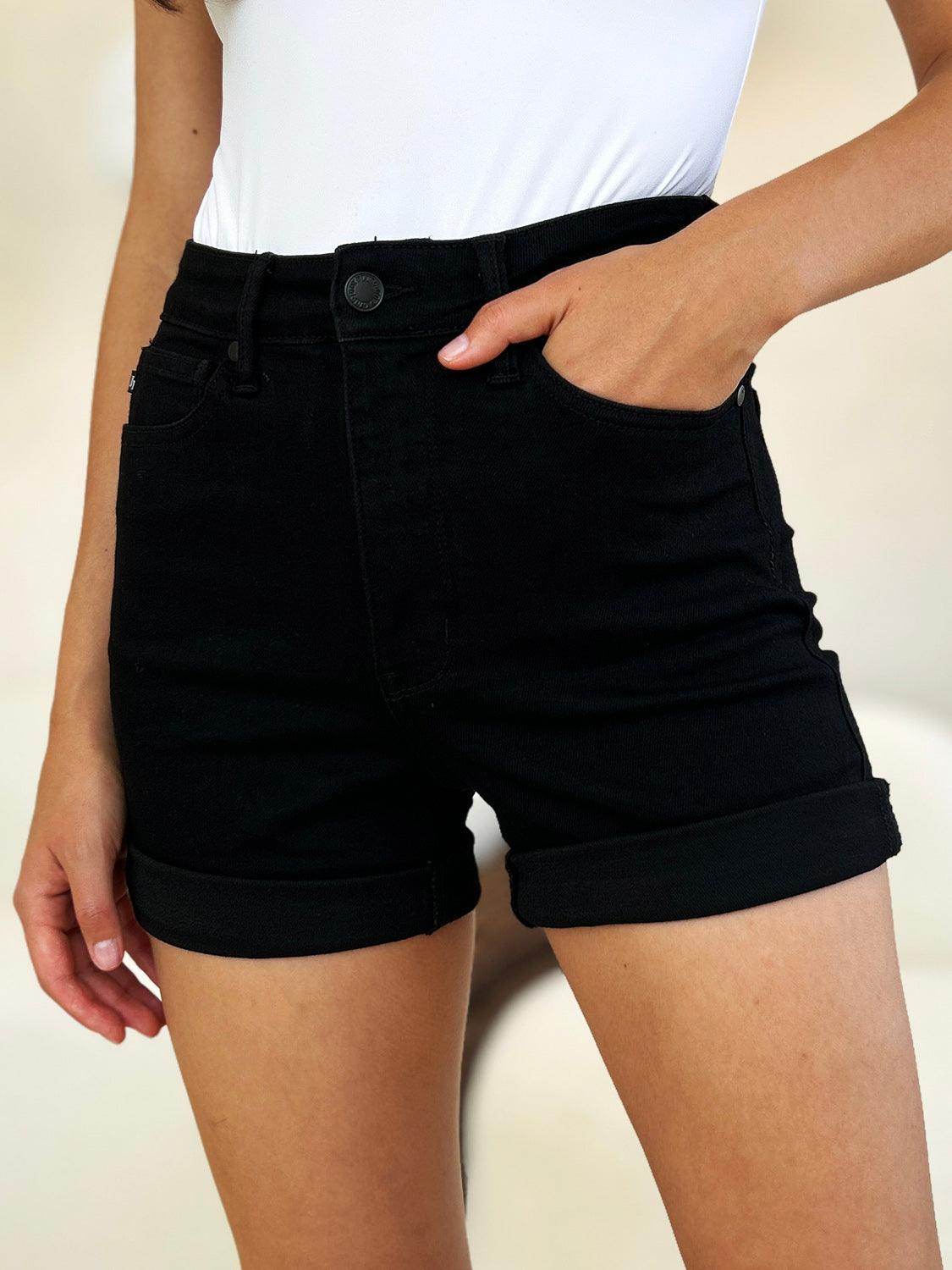 Judy Blue Full Size High Waist Tummy Control Cuffed Shorts