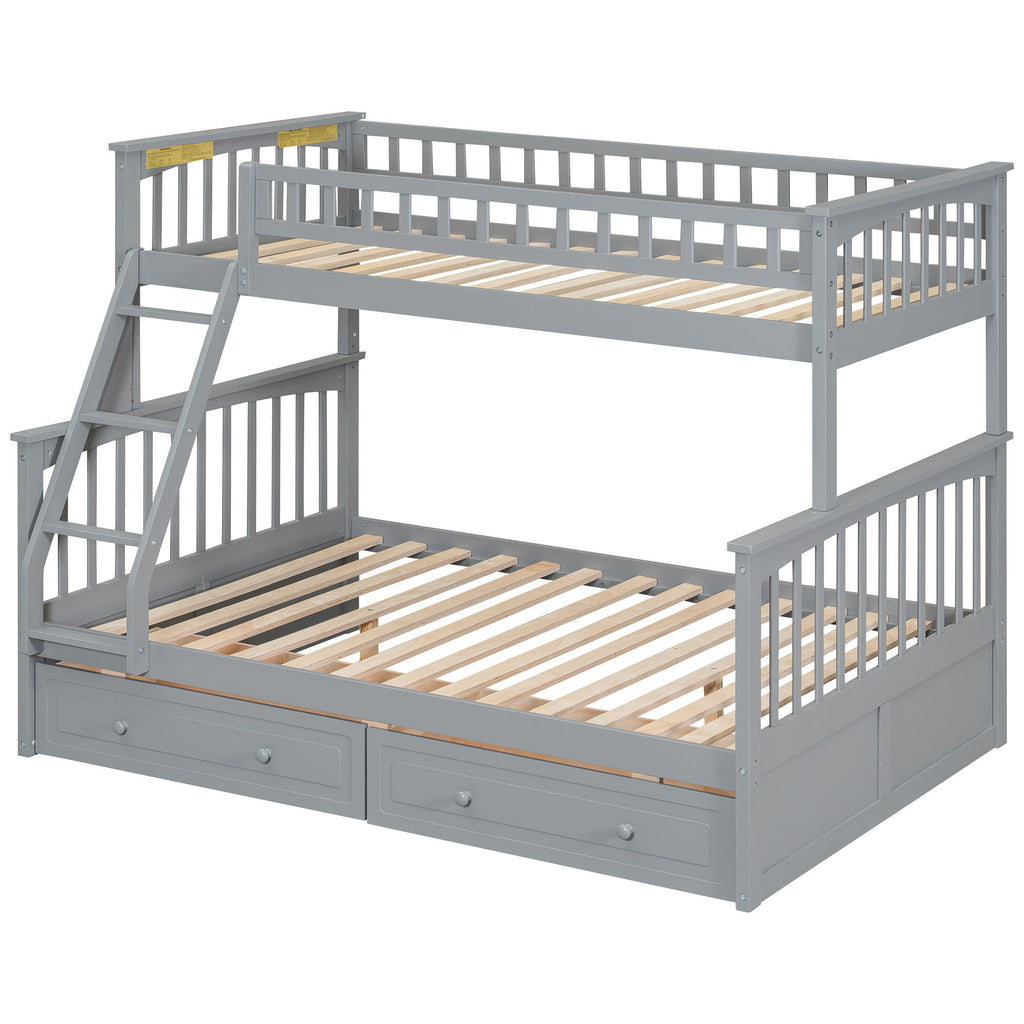 Convertible Storage Bunk Bed with Drawers - Twin Over Full