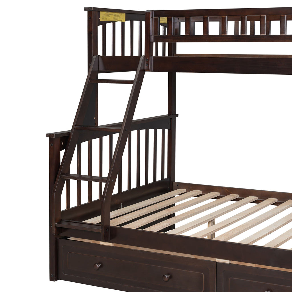Convertible Storage Bunk Bed with Drawers - Twin Over Full