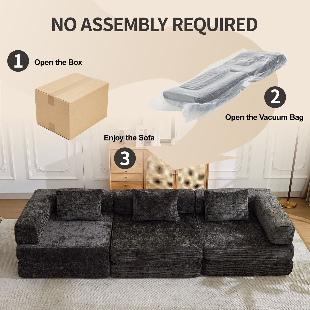 Convertible Floor Sofa Bed with Modular Design - Multiple Colors