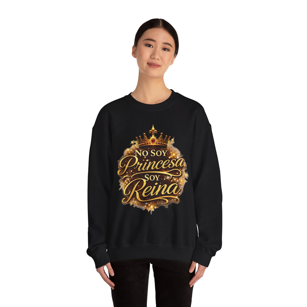 Crewneck Sweatshirt - "No Soy Princesa Soy Reina" Gold Crown Graphic