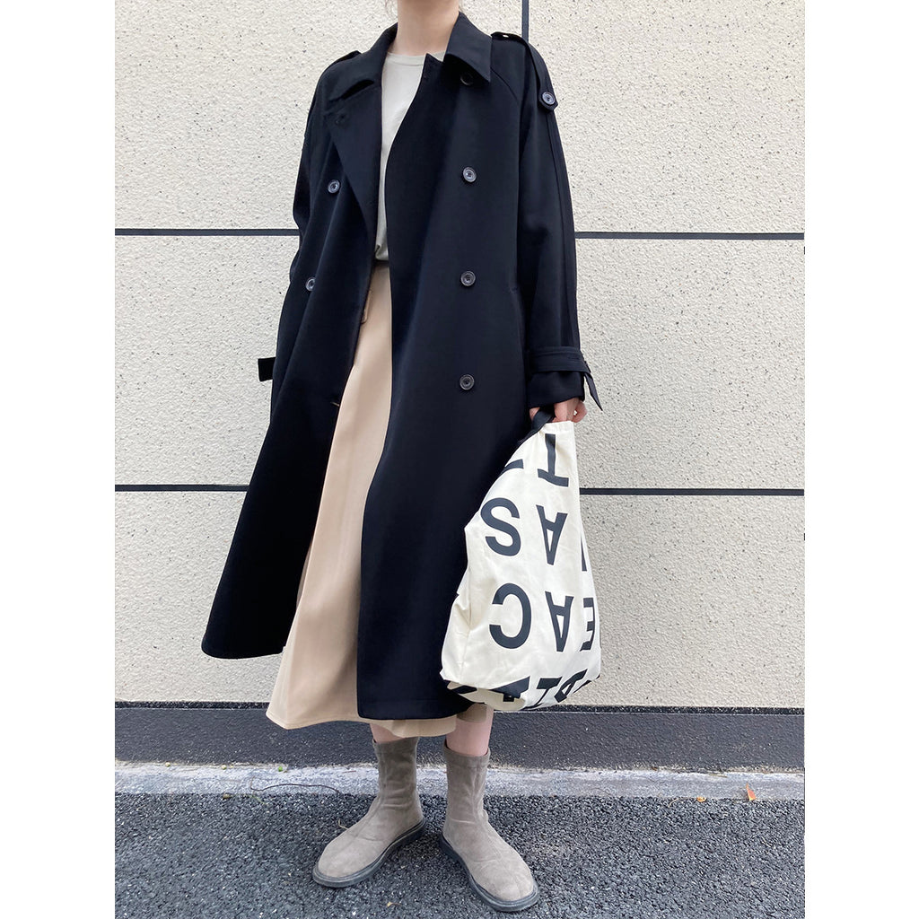 Loose mid to long over the knee trench coat for women