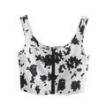 Cool Women O Neck Sling Vest 2021 Summer Fashion Ladies High Street Sexy Vest Female Cow Flower Point Cropped Vest Top