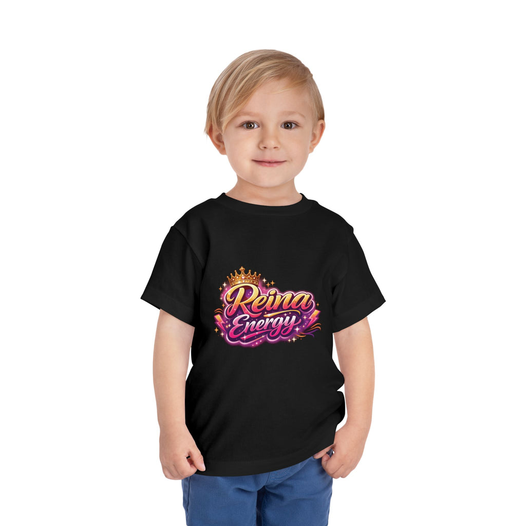 Reina Energy toddler tee | Crown script logo, pink purple gradient