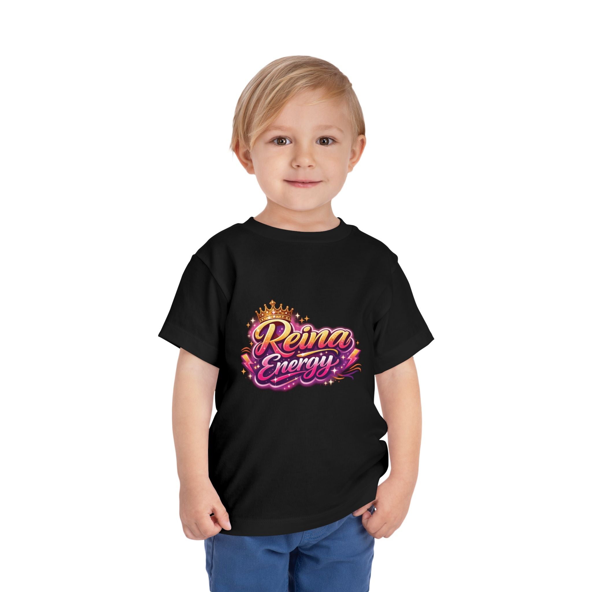 Reina Energy toddler tee | Crown script logo, pink purple gradient
