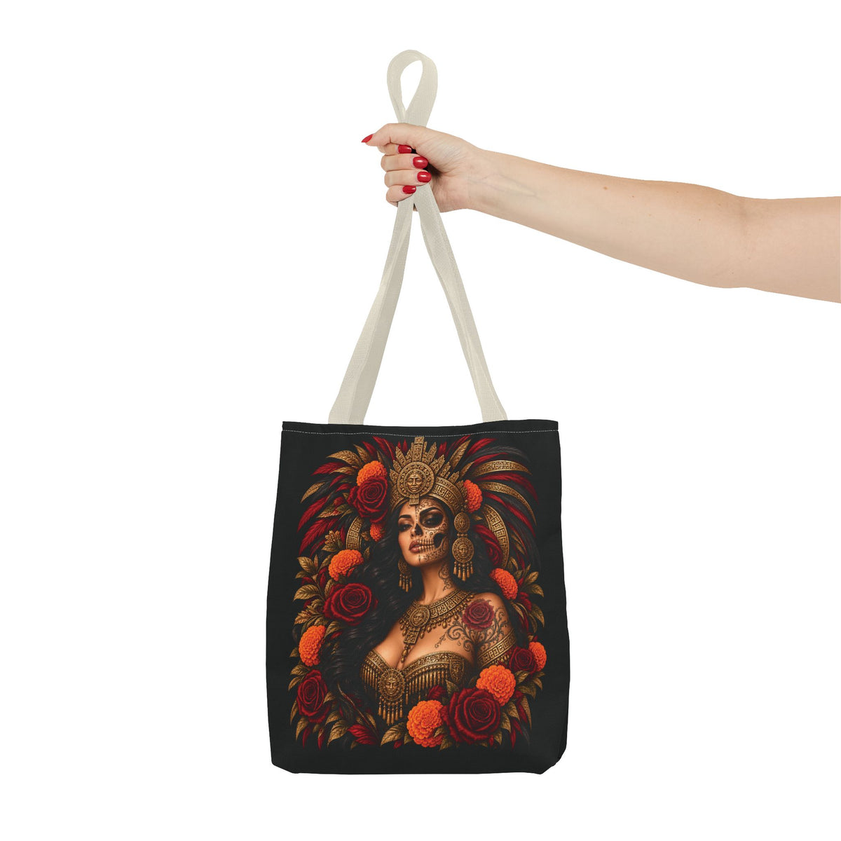 Reina Azteca: Entre Rosas y Cempasúchil | Chicaify Originals | Tote Bag