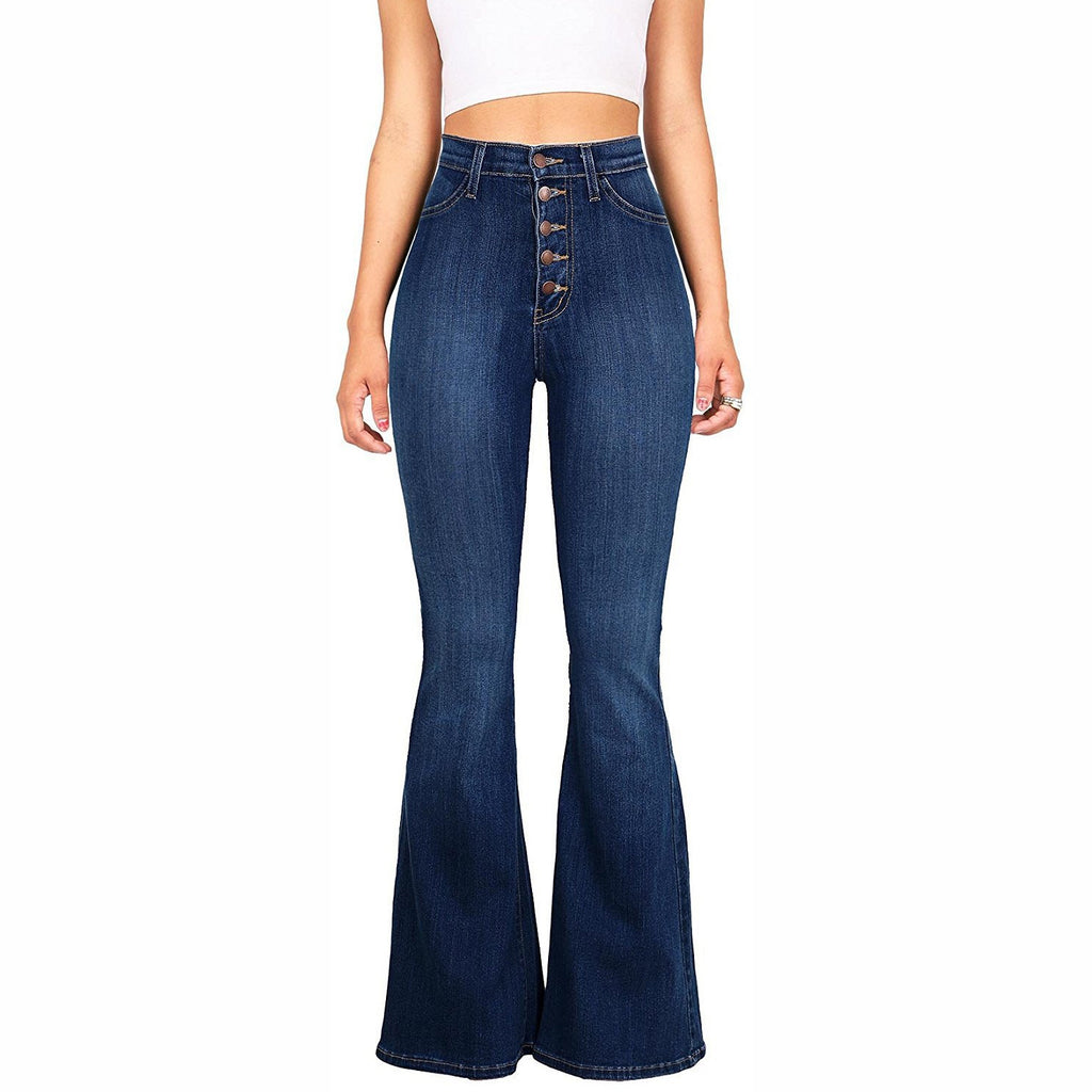 Factory Direct  High-Waisted Flared Jeans for Women, Slim Fit, Butt-Lifting, Casual Denim Pants