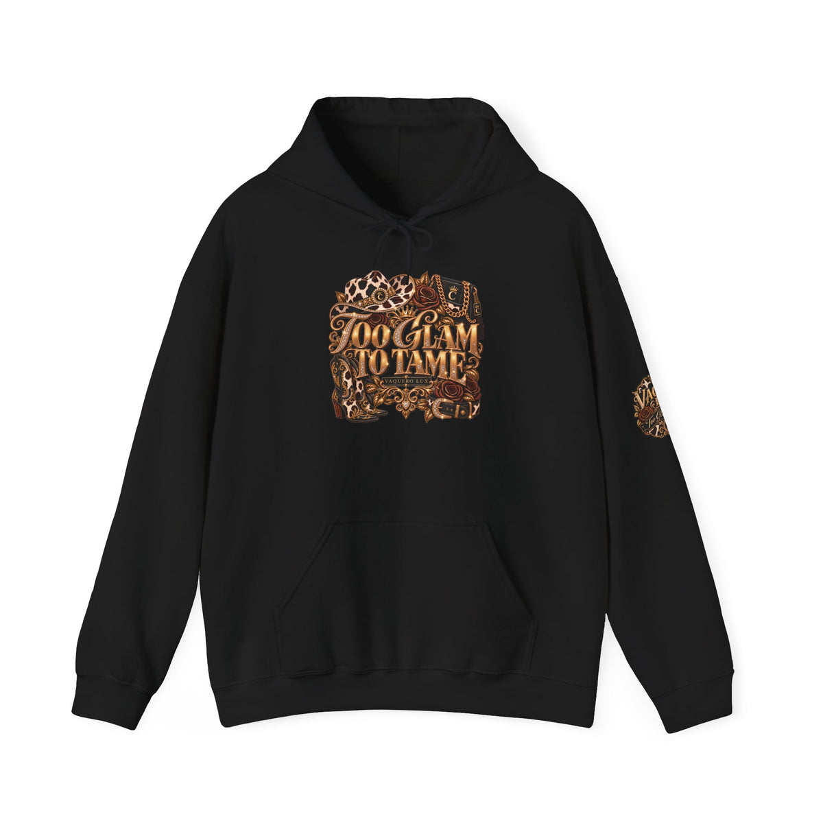 Vaquera Lux – Too Glam to Tame | Heavy Blend™ Hooded Sweatshirt
