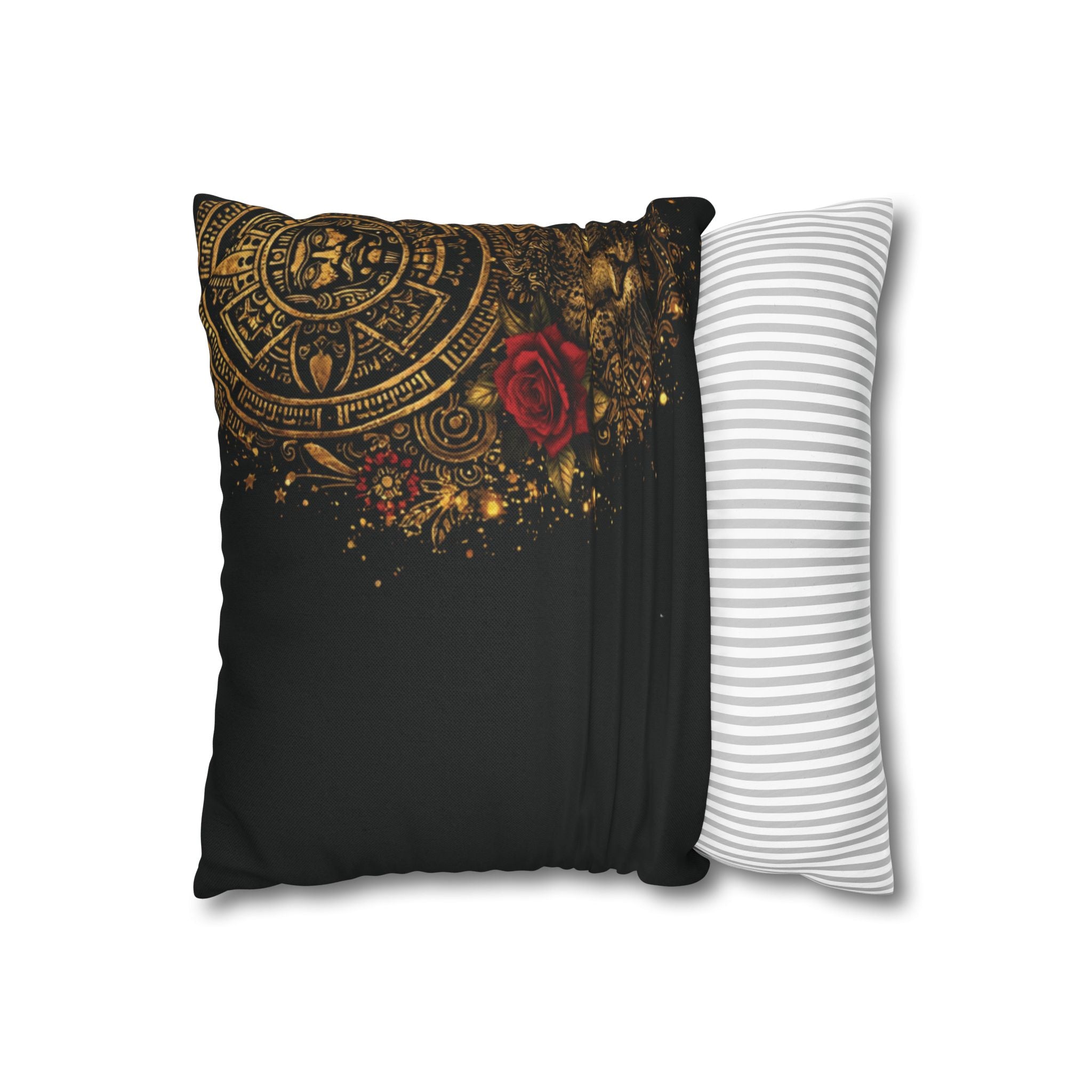 Reina Azteca Pillowcase — Rose Decorative Throw Pillow