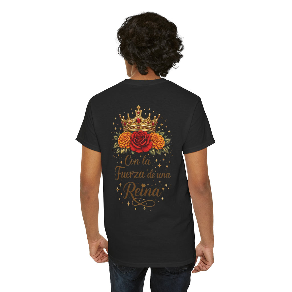 Graphic Tee — “Con la Fuerza de una Reina” Crown & Rose T-Shirt