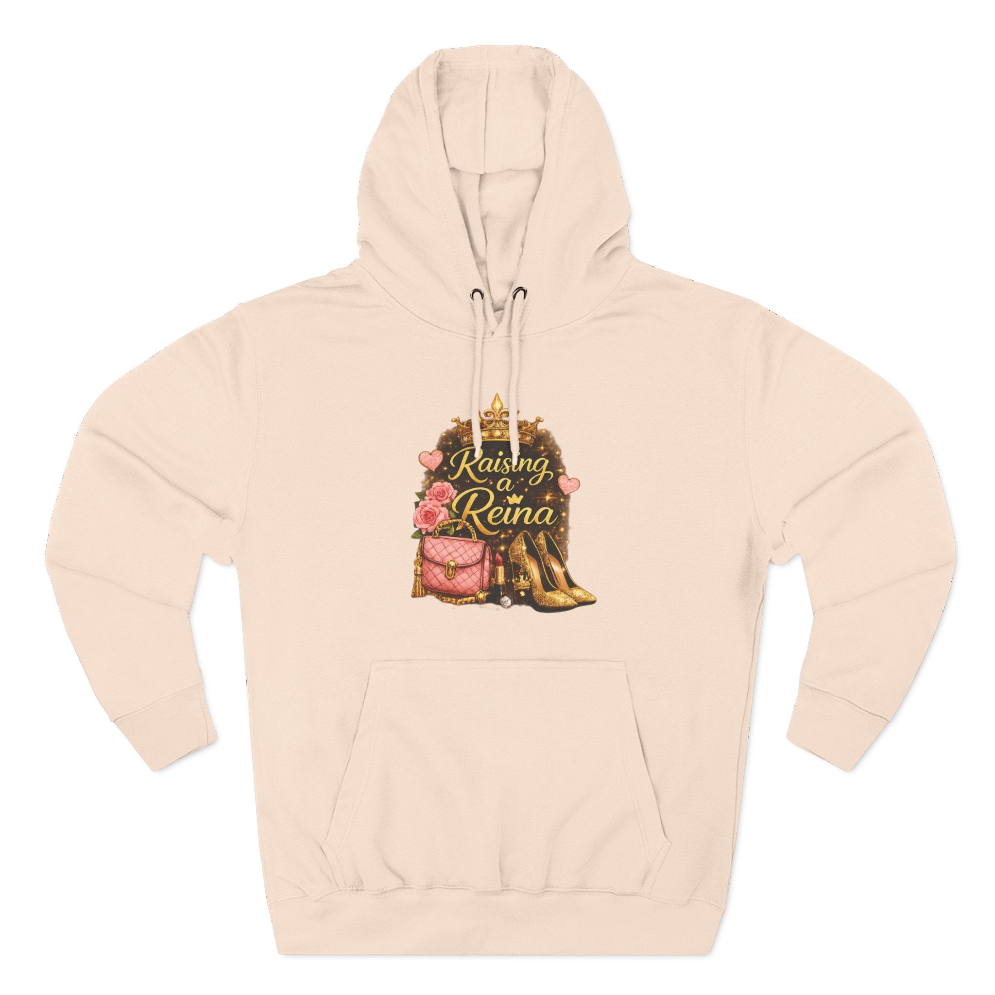 Raising a Reina Hoodie — Floral Crown Heels Mom Empowerment Pullover