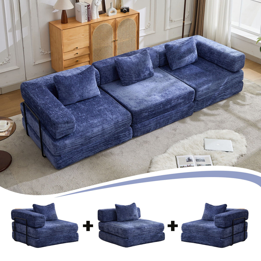 Convertible Floor Sofa Bed with Modular Design - Multiple Colors
