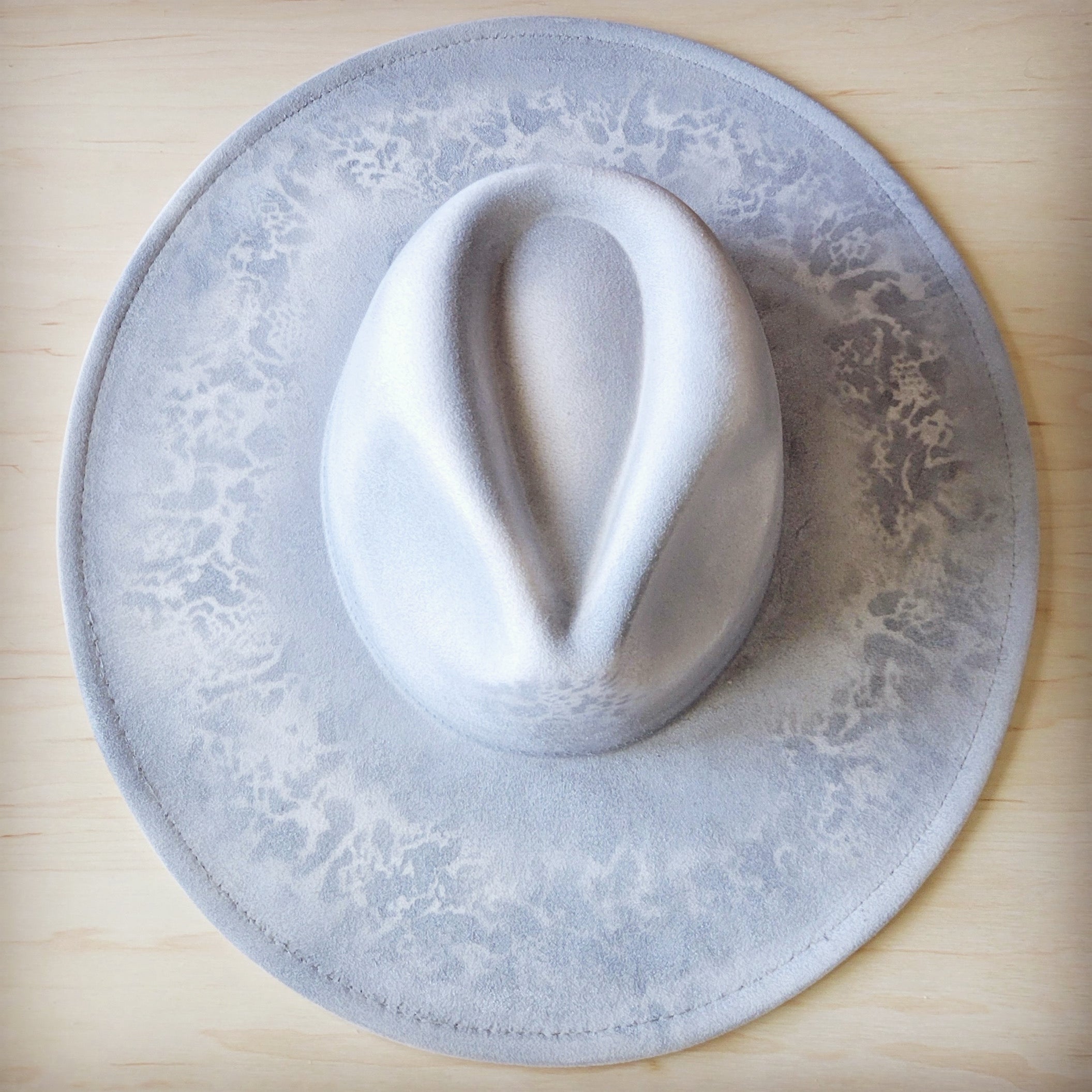 Hand-Painted Python Boho Western Cowgirl Hat Only- Silver 987a