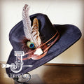 **Cowgirl Western Felt Hat w/ Choice of Turquoise Hat Accent-Black 981b