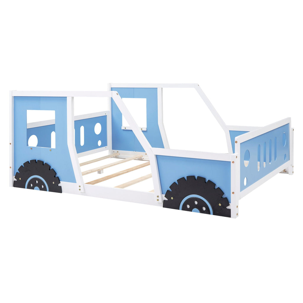 Classic Car Shaped Platform Bed with Wheels - Twin or Full Size