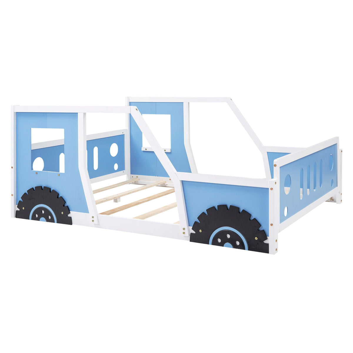 Classic Car Shaped Platform Bed with Wheels - Twin or Full Size