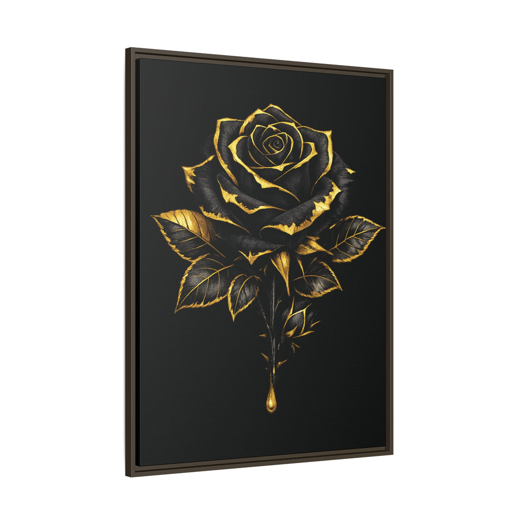 “Bloom Into Power – Gold Rose Canvas” Matte Canvas Wall Art