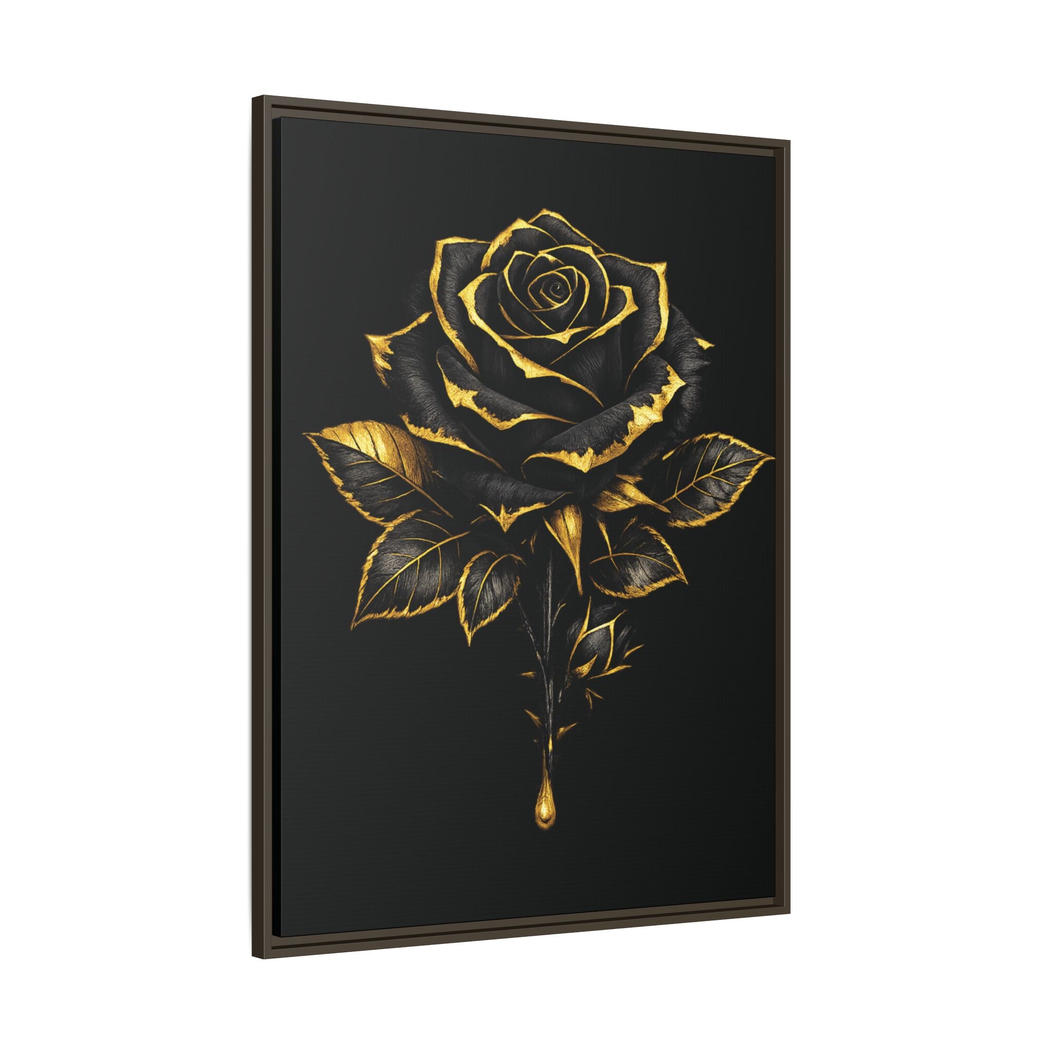 “Bloom Into Power – Gold Rose Canvas” Matte Canvas Wall Art