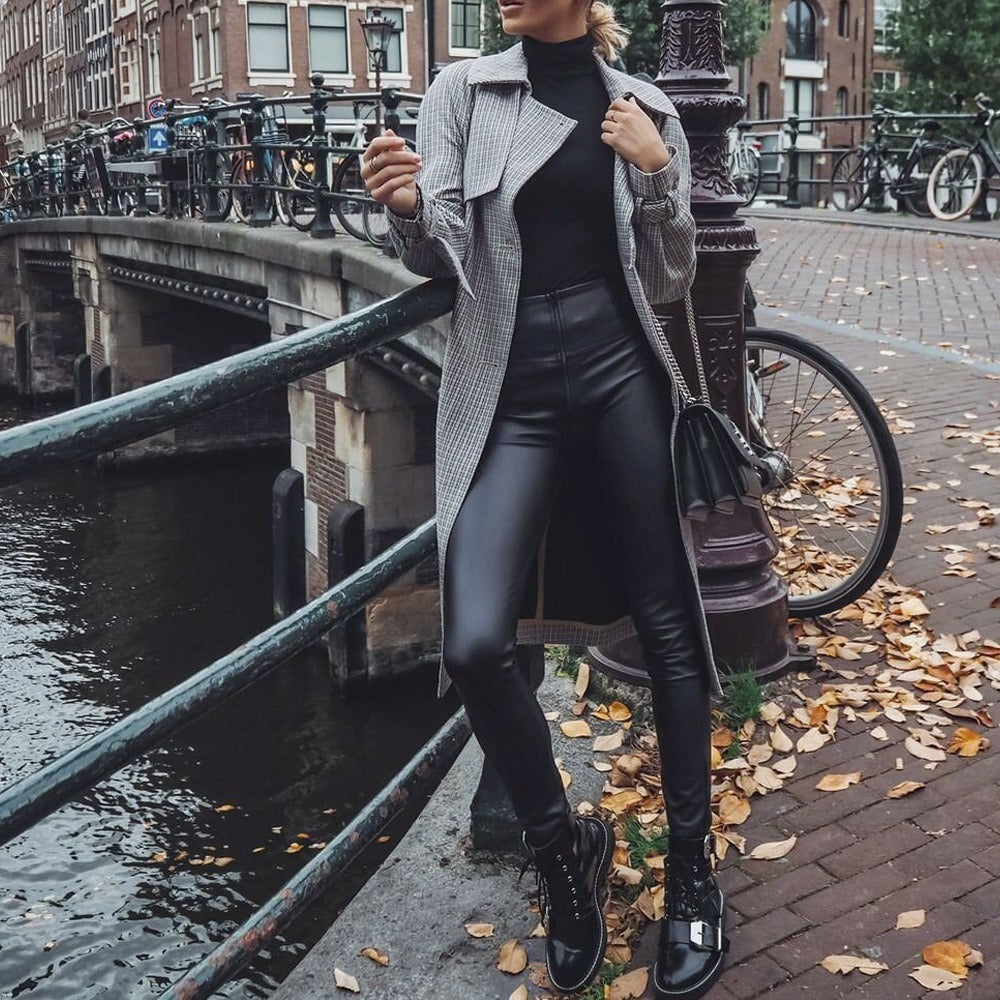 High-Waist Faux Leather Leggings