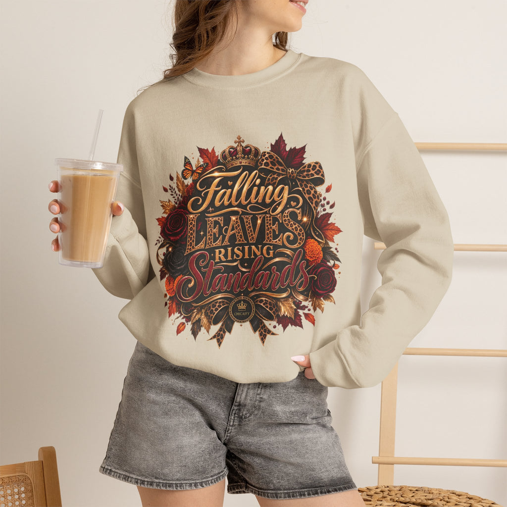 Falling Leaves, Rising Standards | Crewneck Sweatshirt